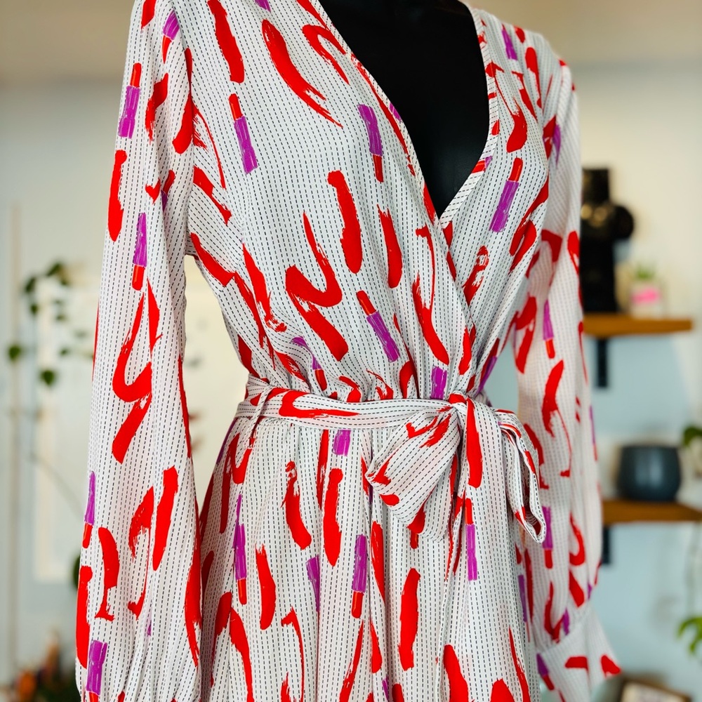 The Moon-Elegant Red and Purple Patterned Maxi Dress - Picture 9 of 14